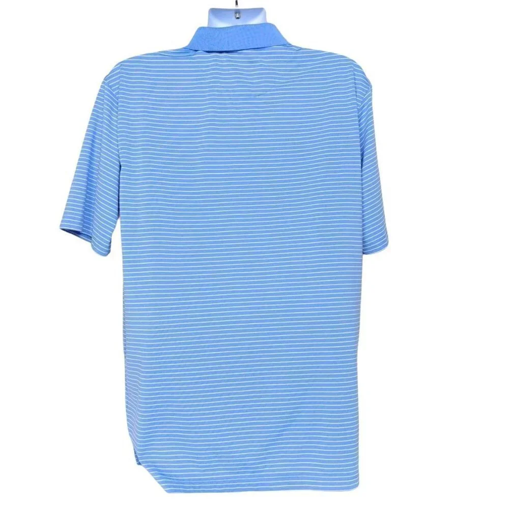 Jack Nicklaus Mens Golf Polo Large Blue White Striped - Picture 2 of 4